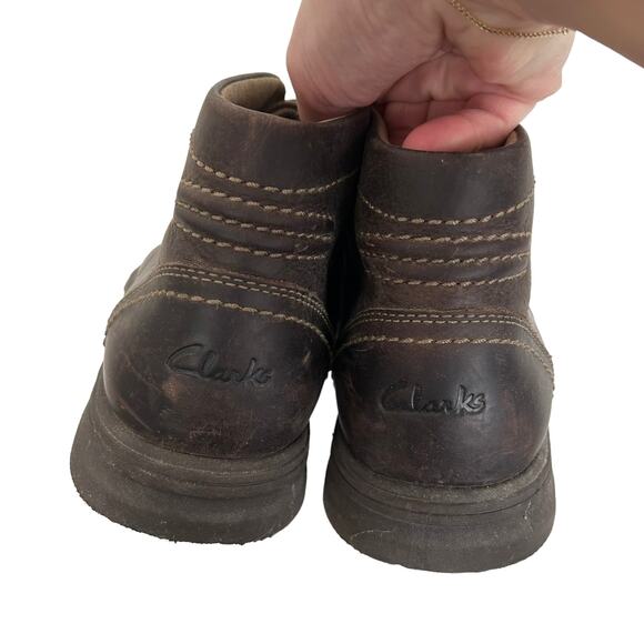 Clarks Brown Leather Boots Sz 9.5